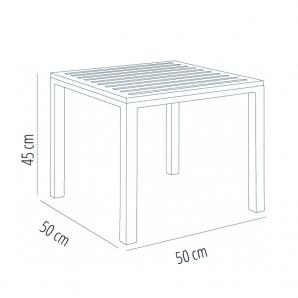 GARBAR CUBIC Mesa Auxiliar Exterior 50x50 Gris