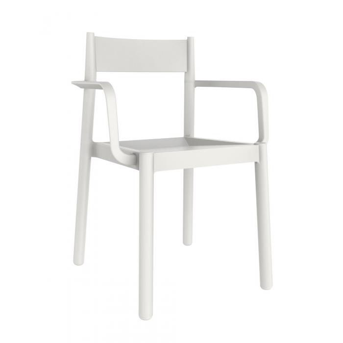 4 GARBAR DANNA Silla Con Brazos Interior, Exterior Blanco - 4 unidades