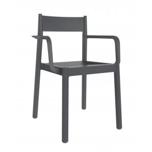 4 GARBAR DANNA Silla Con Brazos Interior, Exterior Gris oscuro - 4 unidades