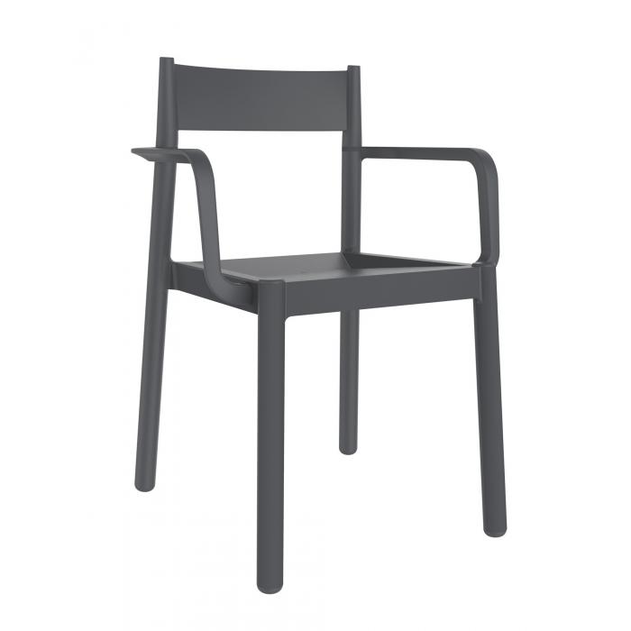 4 GARBAR DANNA Silla Con Brazos Interior, Exterior Gris oscuro - 4 unidades