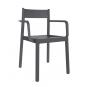 4 GARBAR DANNA Silla Con Brazos Interior, Exterior Gris oscuro - 4 unidades