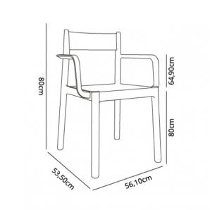 4 GARBAR DANNA Silla Con Brazos Interior, Exterior Gris oscuro - 4 unidades