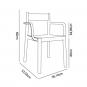 4 GARBAR DANNA Silla Con Brazos Interior, Exterior Gris oscuro - 4 unidades
