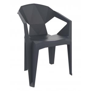 24 GARBAR DELTA Silla Con Brazos Exterior  Gris oscuro - 24 unidades