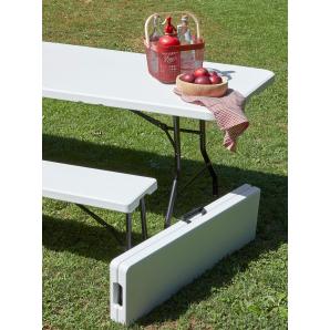 GARBAR EASY Banco Plegable Interior, Exterior 183x25 Blanco