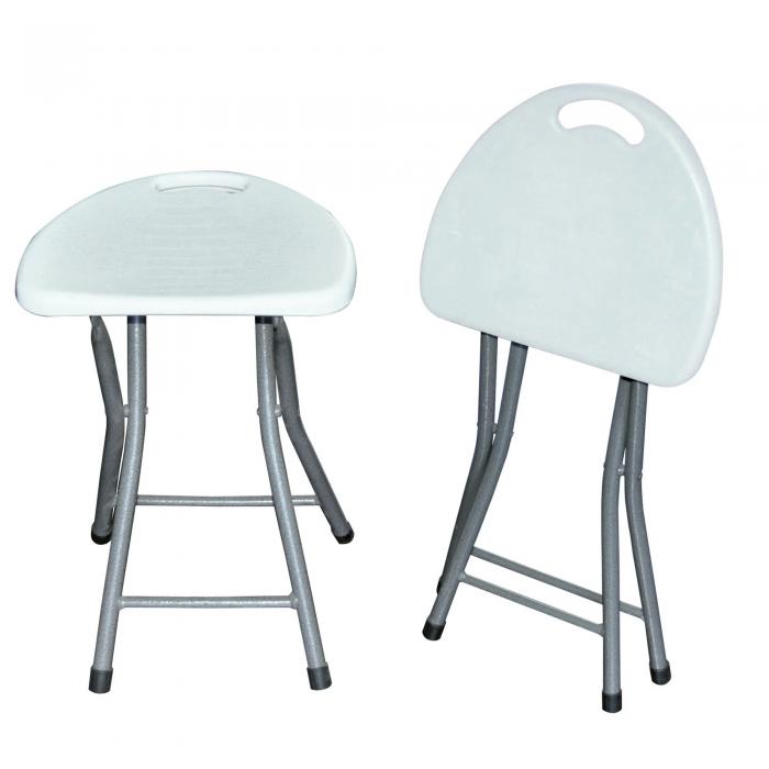 10 GARBAR EASY Taburete Bajo Plegable Interior, Exterior Blanco - 10 unidades