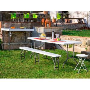 10 GARBAR EASY Taburete Bajo Plegable Interior, Exterior Blanco - 10 unidades