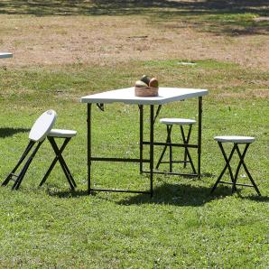 10 GARBAR EASY Taburete Bajo Plegable Interior, Exterior Blanco - 10 unidades