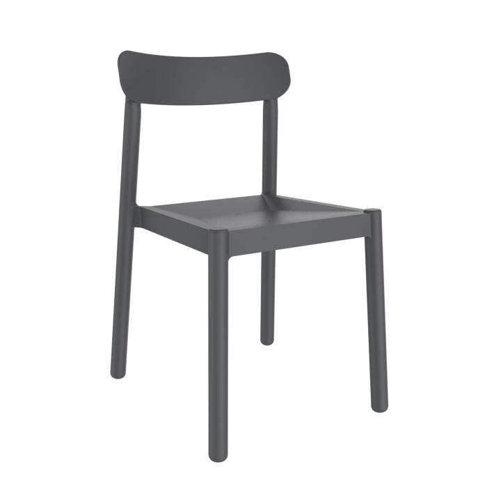 4 GARBAR ELBA Silla Interior, Exterior  Gris oscuro - 4 unidades
