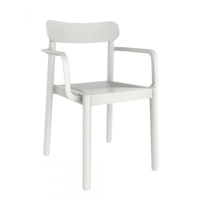 4 GARBAR ELBA Silla Con Brazos Interior, Exterior Blanco - 4 unidades