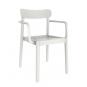 4 GARBAR ELBA Silla Con Brazos Interior, Exterior Blanco - 4 unidades