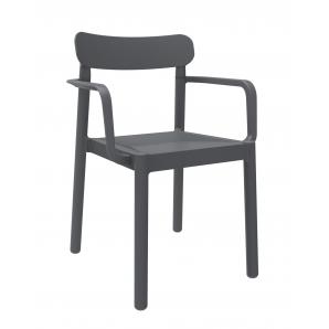 4 GARBAR ELBA Silla Con Brazos Interior, Exterior Gris oscuro - 4 unidades