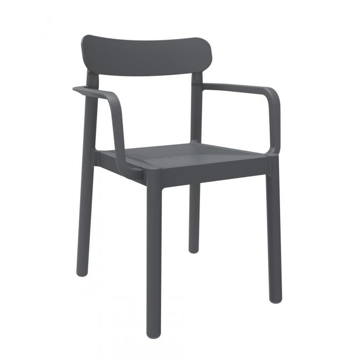 4 GARBAR ELBA Silla Con Brazos Interior, Exterior Gris oscuro - 4 unidades