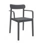 4 GARBAR ELBA Silla Con Brazos Interior, Exterior Gris oscuro - 4 unidades