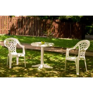 GARBAR ESCULAPI Mesa Cuadrada Exterior 70x70 Blanco