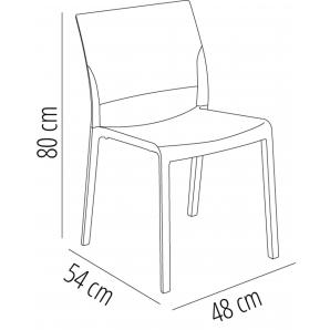 2 RESOL FIONA Silla Interior, Exterior  Gris oscuro - 2 unidades