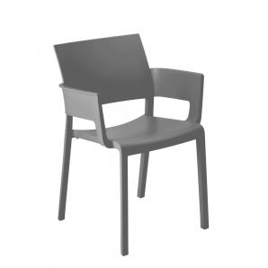 2 RESOL FIONA Silla Con Brazos Interior, Exterior  Gris oscuro - 2 unidades
