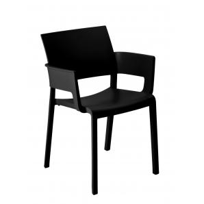 2 RESOL FIONA Silla Con Brazos Interior, Exterior  Negro - 2 unidades