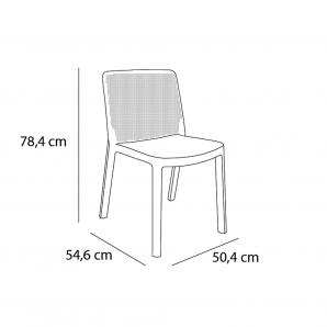 4 GARBAR FRESH Silla Interior, Exterior Blanco - 4 unidades