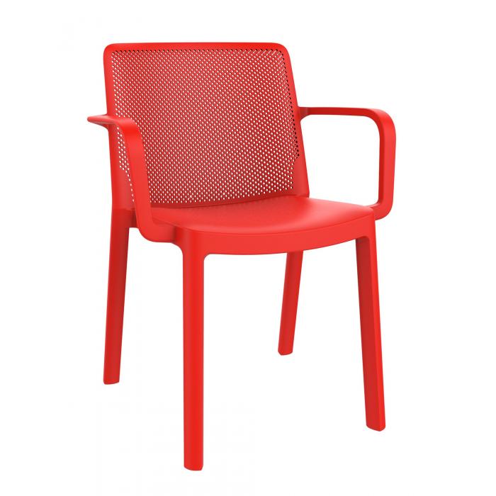4 GARBAR FRESH Silla Con Brazos Interior, Exterior Rojo - 4 unidades