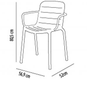 2 RESOL GINA Silla Con Brazos Interior, Exterior  Arena - 2 unidades