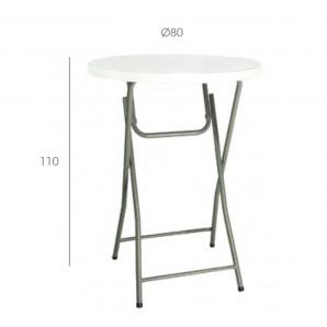 GARBAR HAMLET Mesa Redonda Plegable Interior, Exterior Ø80 Gris