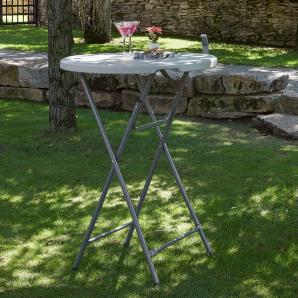 GARBAR HAMLET Mesa Redonda Plegable Interior, Exterior Ø80 Gris