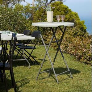 GARBAR HAMLET Mesa Redonda Plegable Interior, Exterior Ø80 Gris