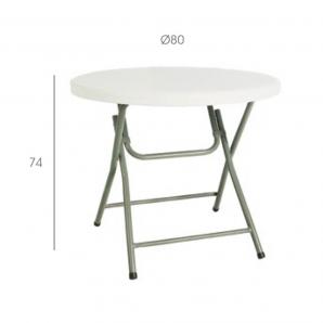 GARBAR HAMLET Mesa Redonda Plegable Interior, Exterior Ø80 Gris