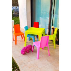 4 GARBAR JULIETA Mesa Infantil Interior, Exterior 50x50 Naranja - 4 unidades