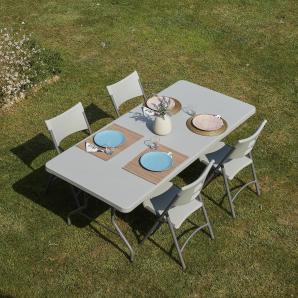 4 GARBAR KLAUS Silla Plegable Interior, Exterior Gris claro - 4 unidades