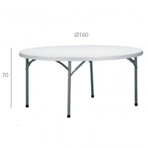 GARBAR KRAUSS Mesa Redonda Plegable Interior, Exterior Ø160 Gris