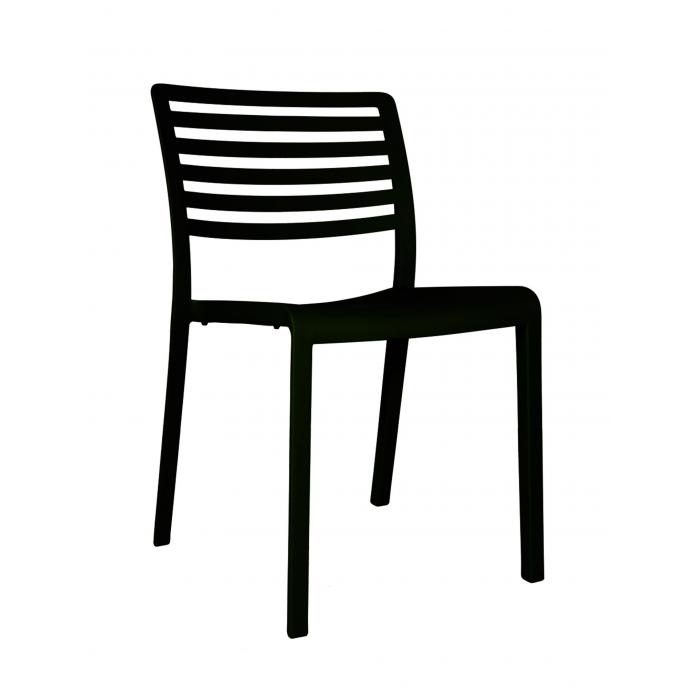 2 RESOL LAMA Silla Interior, Exterior  Negro - 2 unidades