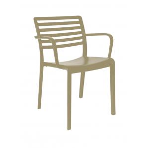 2 RESOL LAMA Silla Con Brazos Interior, Exterior  Arena - 2 unidades