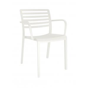2 RESOL LAMA Silla Con Brazos Interior, Exterior  Blanco - 2 unidades