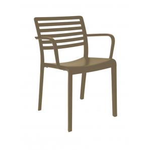 2 RESOL LAMA Silla Con Brazos Interior, Exterior  Chocolate - 2 unidades