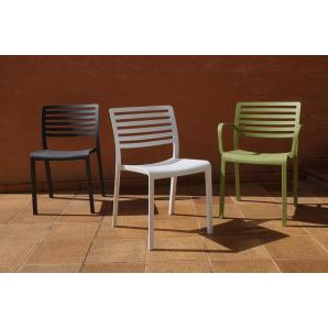 2 RESOL LAMA Silla Con Brazos Interior, Exterior  Chocolate - 2 unidades