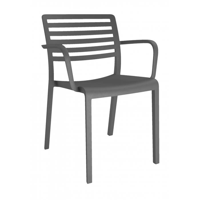2 RESOL LAMA Silla Con Brazos Interior, Exterior  Gris oscuro - 2 unidades
