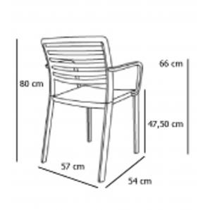 2 RESOL LAMA Silla Con Brazos Interior, Exterior  Gris oscuro - 2 unidades