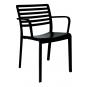 2 RESOL LAMA Silla Con Brazos Interior, Exterior  Negro - 2 unidades