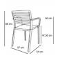 2 RESOL LAMA Silla Con Brazos Interior, Exterior  Negro - 2 unidades