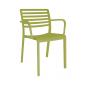 2 RESOL LAMA Silla Con Brazos Interior, Exterior  Verde oliva - 2 unidades