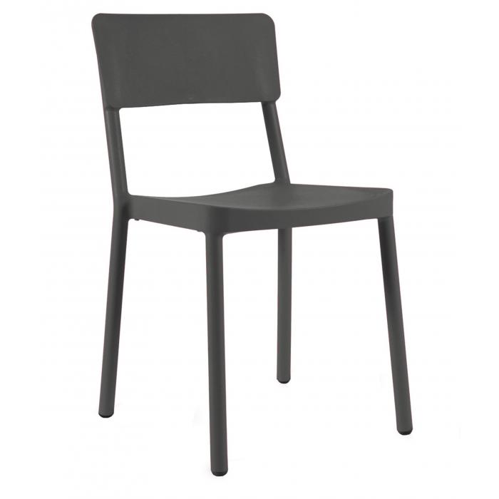 2 RESOL LISBOA Silla Interior, Exterior  Gris oscuro - 2 unidades