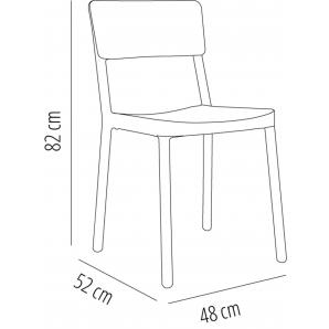2 RESOL LISBOA Silla Interior, Exterior  Gris oscuro - 2 unidades
