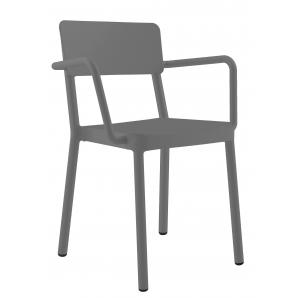 2 RESOL LISBOA Silla Con Brazos Interior, Exterior  Gris oscuro - 2 unidades