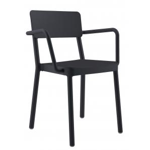 2 RESOL LISBOA Silla Con Brazos Interior, Exterior  Negro - 2 unidades