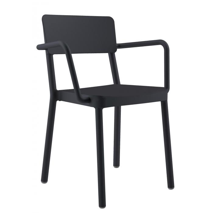 2 RESOL LISBOA Silla Con Brazos Interior, Exterior  Negro - 2 unidades