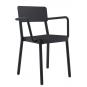 2 RESOL LISBOA Silla Con Brazos Interior, Exterior  Negro - 2 unidades