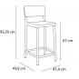 2 RESOL LISBOA Taburete Medio Interior, Exterior  Negro - 2 unidades