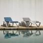 2 RESOL MARINA CLUB Tumbona Exterior  Estructura Gris oscuro - Textilene Beige - 2 unidades
